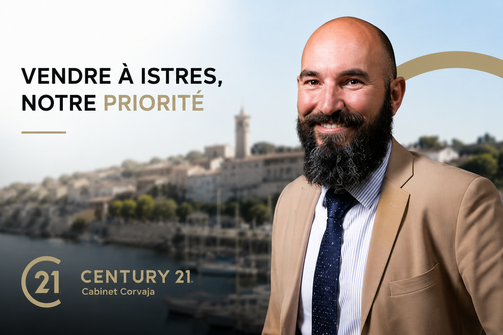 Portrait d’Arnaud Corvaja, directeur de l’agence Century 21 Cabinet Corvaja  à Istres, spécialiste de la vente de maisons et appartements sur le secteur d’Istres et ses environs.