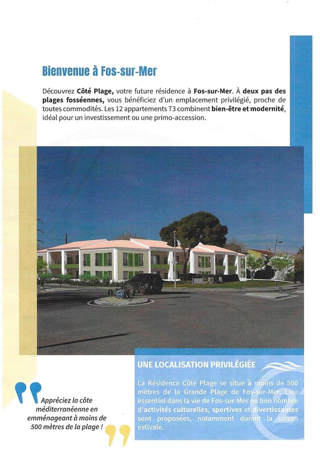 appartement à vendre - 3 pièces - 66.0 m2 - FOS SUR MER - 13 - PROVENCE-ALPES-COTE-D-AZUR - Century 21 Cabinet Corvaja